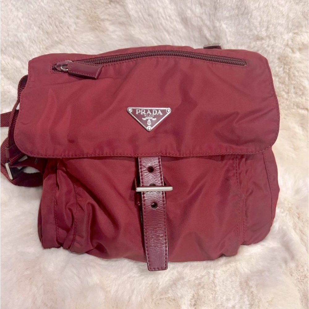 Prada red messenger crossbody bag
